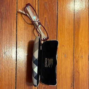 Burberry Plaid Case with Burgundy Glasses